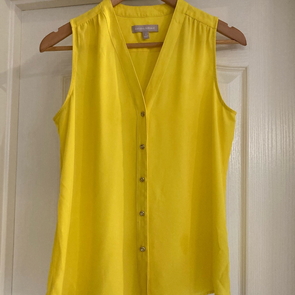 Banana Republic Vivid Yellow Sleeveless Blouse